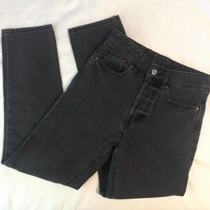 H&M &Denim Black Vintage Fit High-Waist Jeans 25
